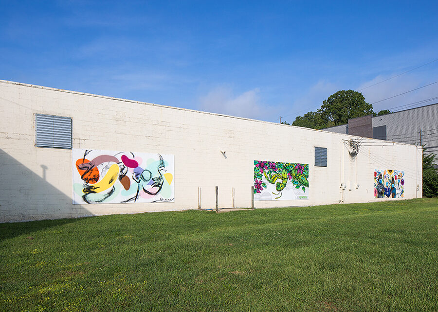 wall with murals